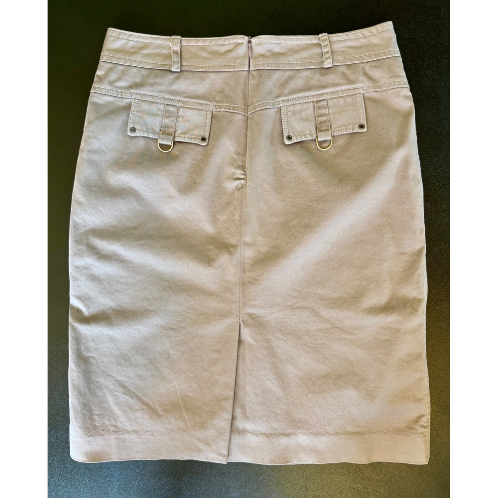 Naomi Women Tan Pencil Skirt Size M Knee Length Preppy Causal Fully lined